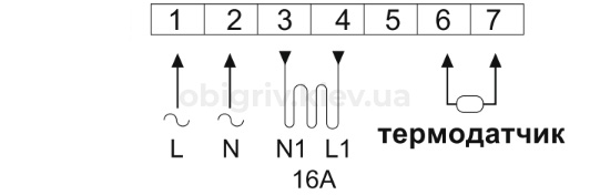 Схема підключення термостату теплої підлоги